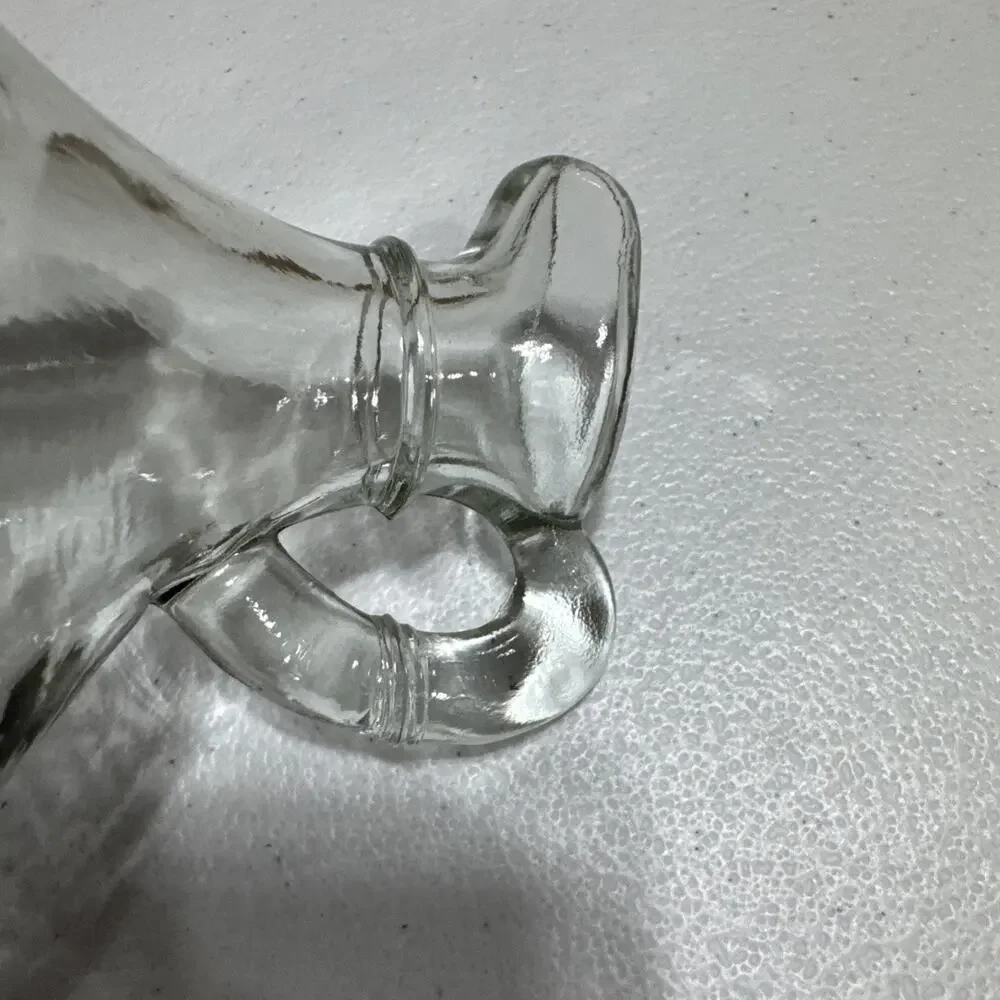 Vintage Small Clear Glass Olive oil Pitcher/Vinegar Cruet Bottle without Stopper